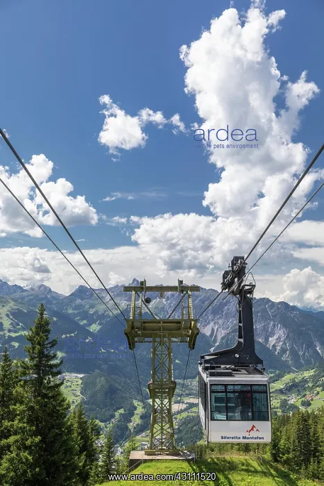: Cable car in summer of the Silvretta-Montafonbahn : Cable car in summer of the Silvretta-Montafonbahn
