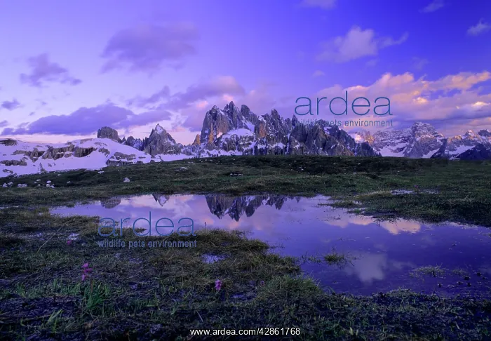 : Cadini Group - mountains of cadini group with small : Cadini Group - mountains of cadini group with small