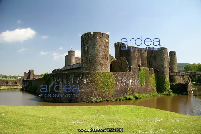 : Caerphilly, Wales. The well preserved castle : Caerphilly, Wales. The well preserved castle