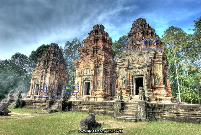 : Cambodia, Angkor Wat. View of Preah Ko Temple : Cambodia, Angkor Wat. View of Preah Ko Temple