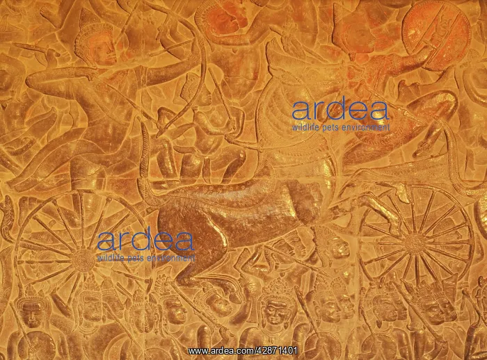 : Cambodia - Bas-reliefs of the Battle of Kurukshetra : Cambodia - Bas-reliefs of the Battle of Kurukshetra