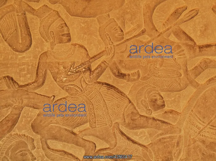 : Cambodia - Bas-reliefs at the east side of the : Cambodia - Bas-reliefs at the east side of the