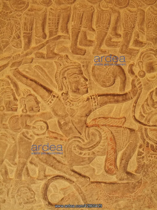 : Cambodia - Bas-reliefs at the east side of the : Cambodia - Bas-reliefs at the east side of the