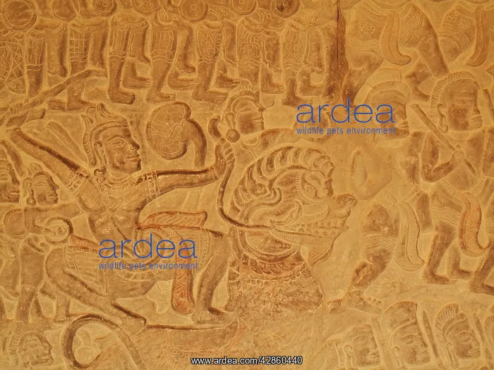 : Cambodia - Bas-reliefs at the east side of the : Cambodia - Bas-reliefs at the east side of the