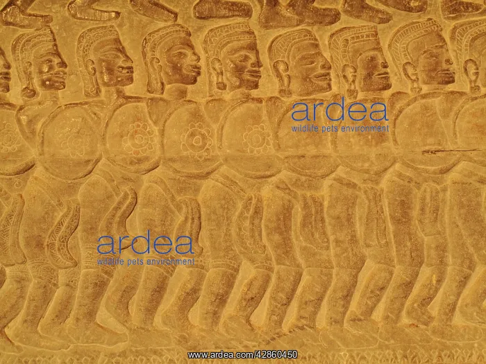 : Cambodia - Bas-reliefs of warriors at the east : Cambodia - Bas-reliefs of warriors at the east