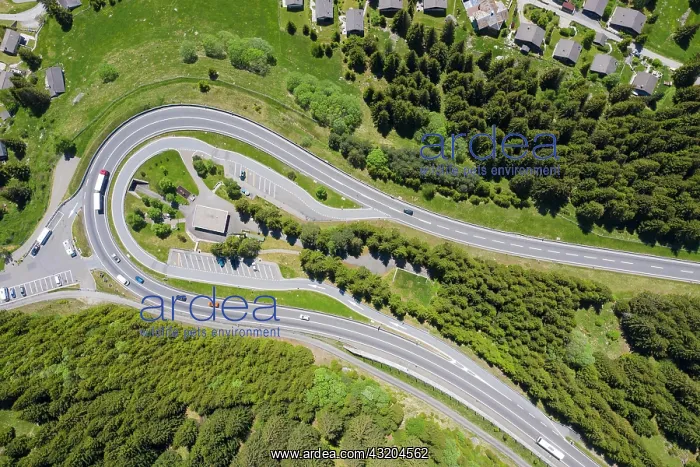 : Camou rest area in a hairpin bend on the A13 motorway : Camou rest area in a hairpin bend on the A13 motorway