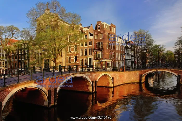 : Canals of Amstedam at dusk, Amsterdam, Holland : Canals of Amstedam at dusk, Amsterdam, Holland