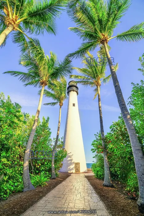 : cape florida lighthouse at sunset, miami : cape florida lighthouse at sunset, miami
