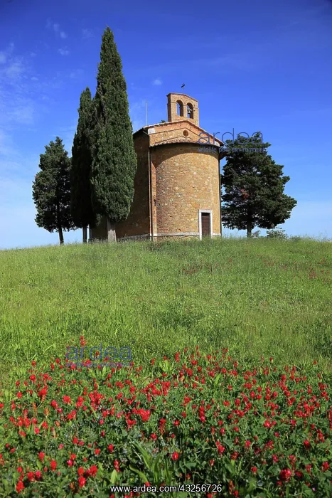 : Capella di Vitaleta, tiny, secluded chapel nestled : Capella di Vitaleta, tiny, secluded chapel nestled