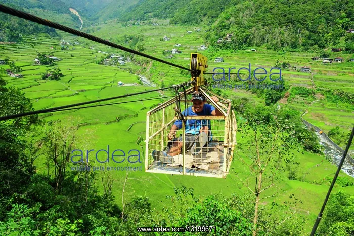: Cargo seat above Hapao rice terraces, part of the : Cargo seat above Hapao rice terraces, part of the