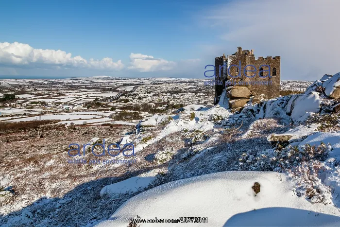 : Carn Brea - Snow - Cornwall - UK : Carn Brea - Snow - Cornwall - UK