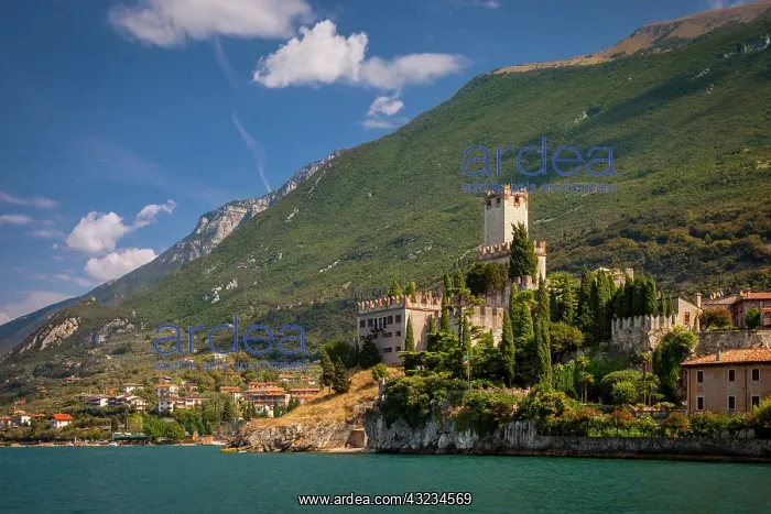 : Castel Scaligero, along the shore of Lake : Castel Scaligero, along the shore of Lake