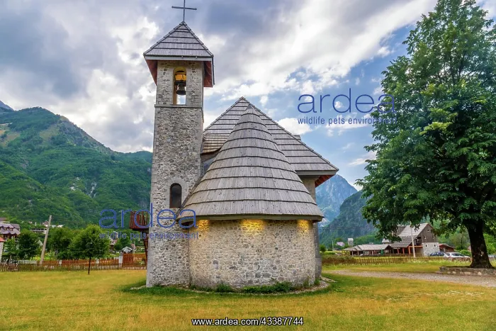 : Catholic Church in the valley of Theth National P : Catholic Church in the valley of Theth National P