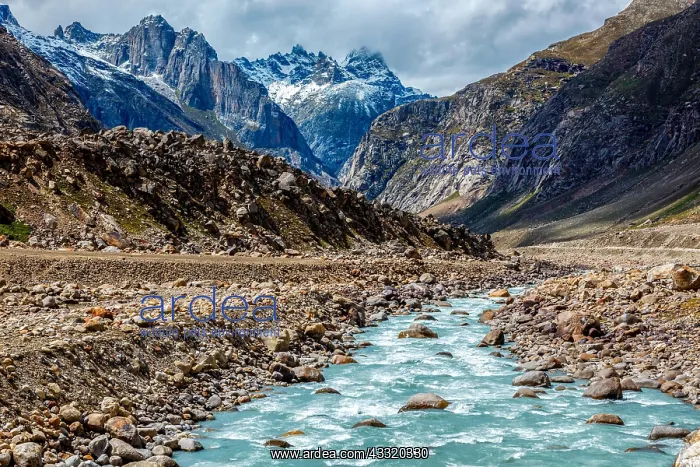 : Chandra River in Himalayas, Lahaul Valley, Himachal : Chandra River in Himalayas, Lahaul Valley, Himachal