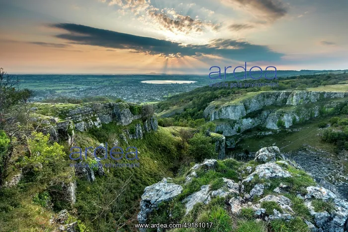  : Cheddar Gorge - Sunset - From Top of Gorge Side - Somerset - UK