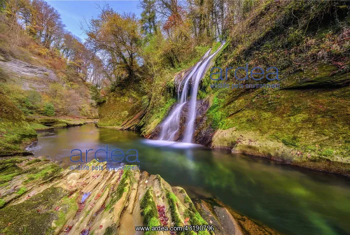 : The Cheran gorges in autumn, River draining the : The Cheran gorges in autumn, River draining the