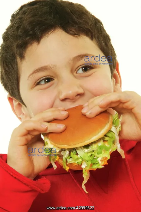  : Child - eating burger