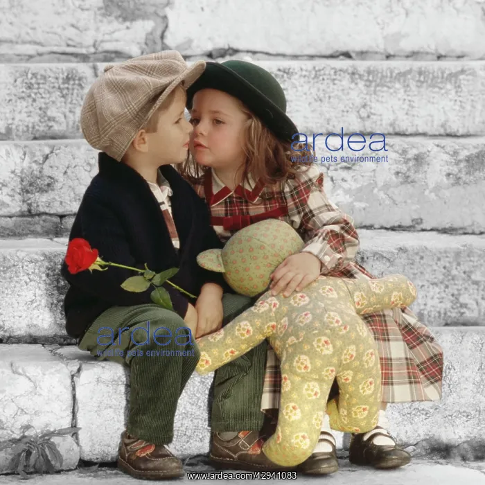 : Children - boy, girl & cloth teddy : Children - boy, girl & cloth teddy