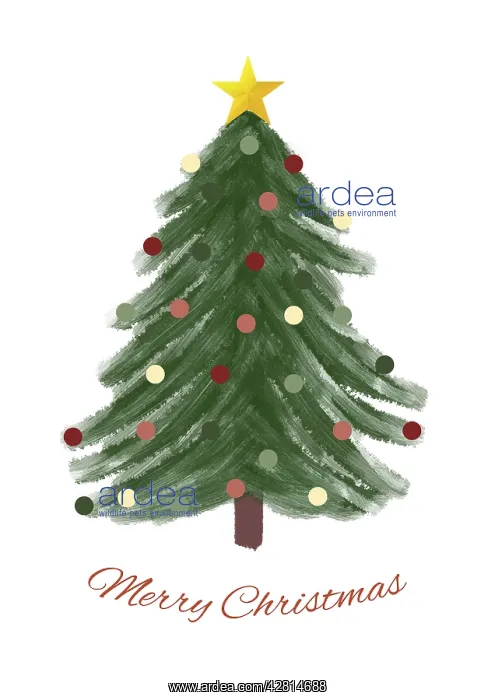 : Christmas Tree Illustration with baubles and : Christmas Tree Illustration with baubles and