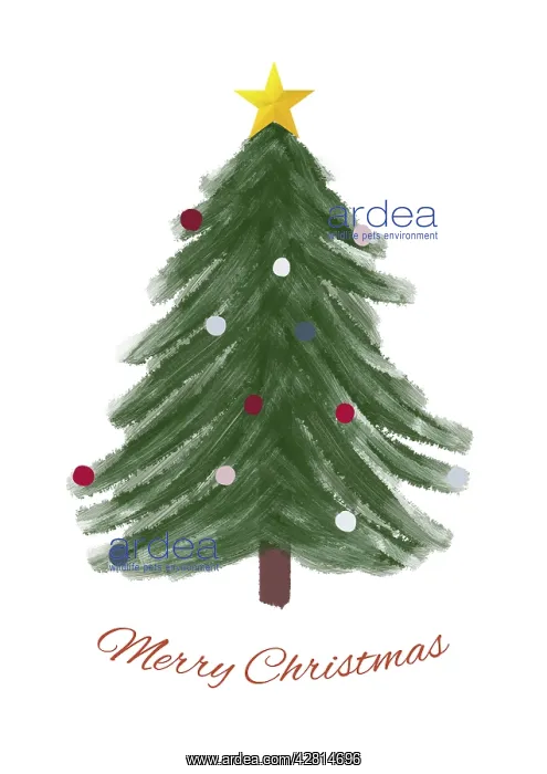 : Christmas Tree Illustration with baubles and : Christmas Tree Illustration with baubles and
