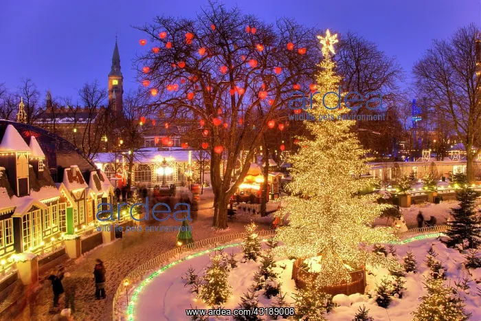 : The Christmas tree in Tivoli, Copenhagen, Denmark : The Christmas tree in Tivoli, Copenhagen, Denmark