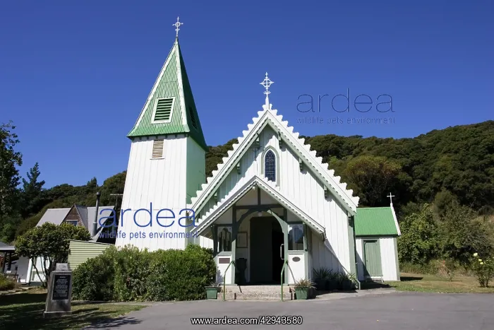 : Chruch - St Patrick's white and green timber catholic church : Chruch - St Patrick's white and green timber catholic church