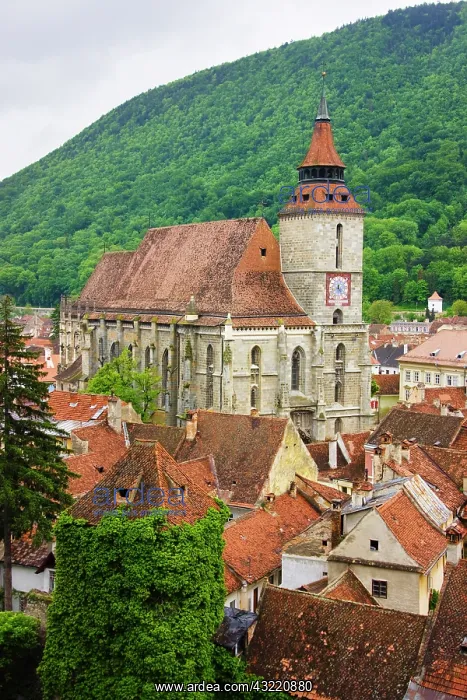 : Cityscape dominated by Black Church, Brasov : Cityscape dominated by Black Church, Brasov