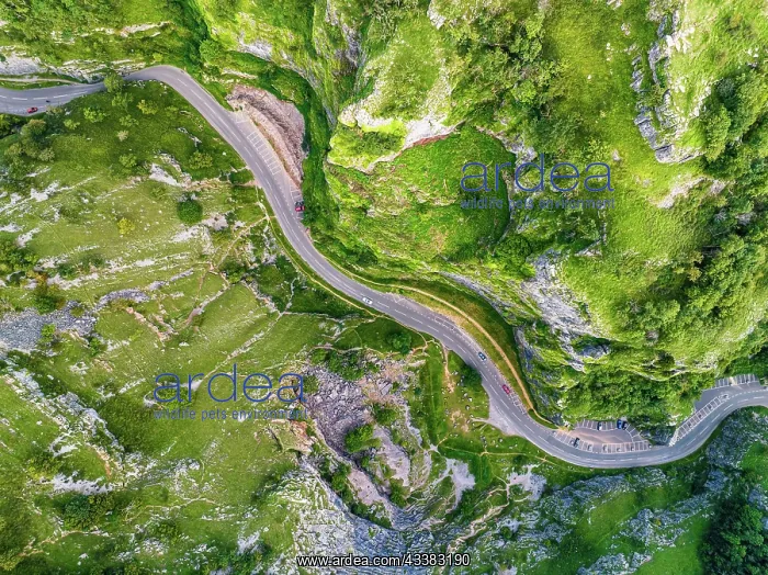 : Top Down over Cliff Road and valey in Cheddar Go : Top Down over Cliff Road and valey in Cheddar Go