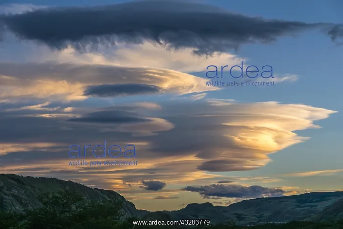 : Cloud formation, Lenticularis clouds over El Chalten : Cloud formation, Lenticularis clouds over El Chalten