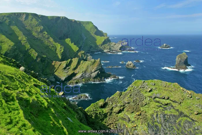 : Coastal Scenery - steep, jagged cliffs and sea : Coastal Scenery - steep, jagged cliffs and sea