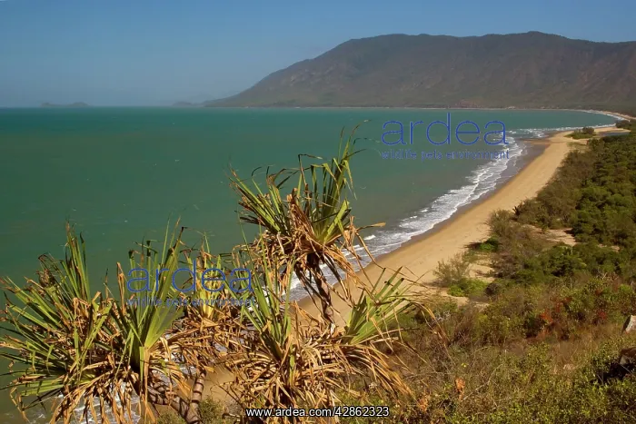 : Coastline - view of a turquoise-coloured bay and : Coastline - view of a turquoise-coloured bay and