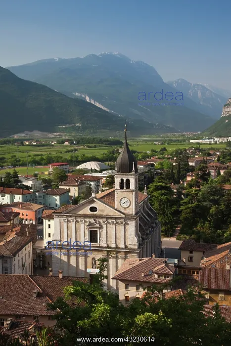 : Collegiate church in morning, Arco, Trento : Collegiate church in morning, Arco, Trento
