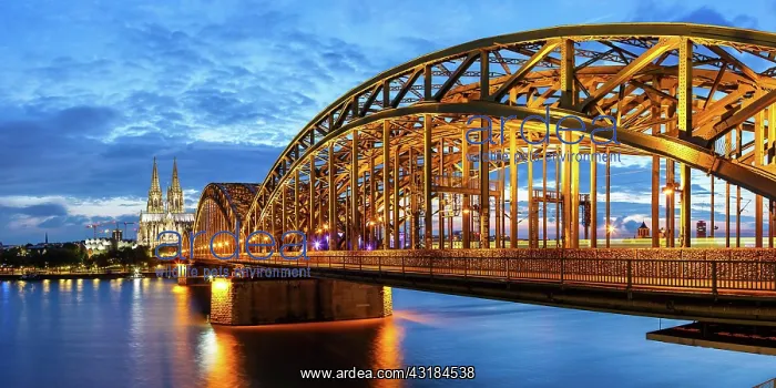 : Cologne Cathedral Skyline and Hohenzollern Bridge : Cologne Cathedral Skyline and Hohenzollern Bridge