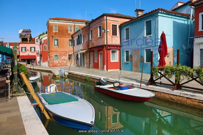 : Colourful houses on the island of Burano, Venetian : Colourful houses on the island of Burano, Venetian