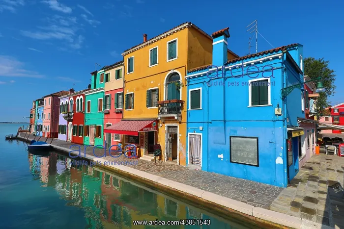 : Colourful houses on the island of Burano, Venetian : Colourful houses on the island of Burano, Venetian