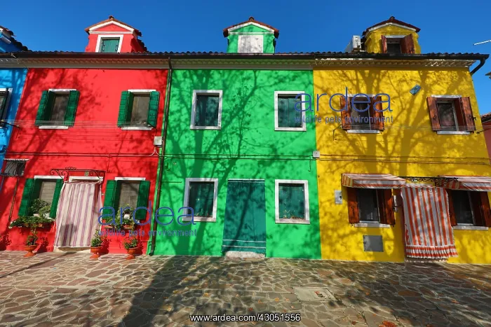 : Colourful houses on the island of Burano, Venetian : Colourful houses on the island of Burano, Venetian