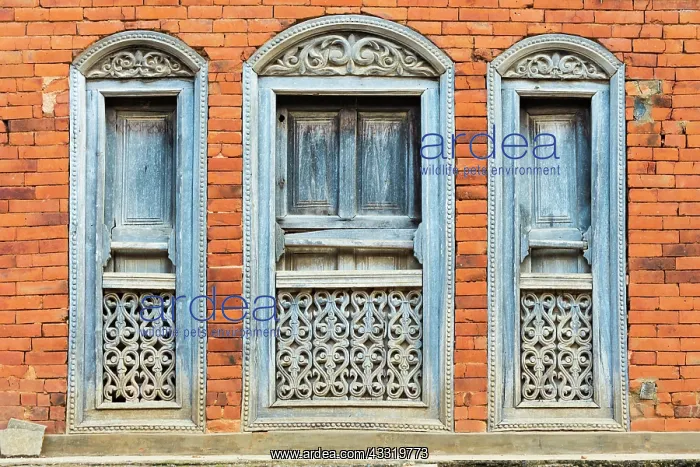 : Colourful wooden windows, Bandipur, Tanahun district : Colourful wooden windows, Bandipur, Tanahun district