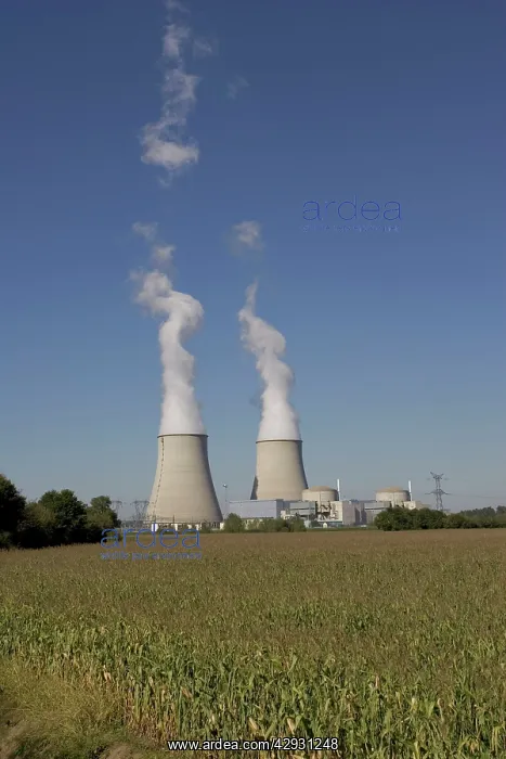 : Cooling towers of EDF nuclear power station at : Cooling towers of EDF nuclear power station at