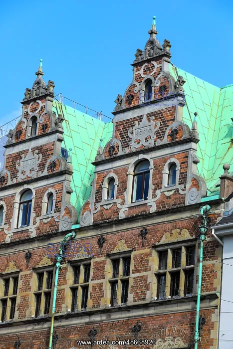: Copenhagen, Denmark. Historic, Art Nouveau houses : Copenhagen, Denmark. Historic, Art Nouveau houses