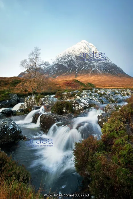 : Coupal River Waterfall with Buachaille Etive Mor : Coupal River Waterfall with Buachaille Etive Mor