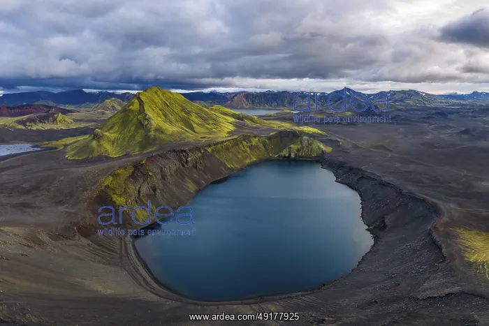 : Crater lake Hnausapollur or Blahylur : Crater lake Hnausapollur or Blahylur