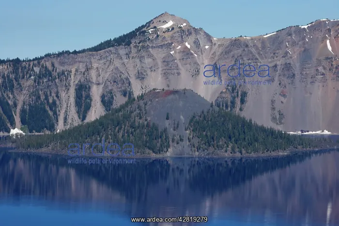  : Crater Lake showing Wizard Island (volcanic cone)Lake