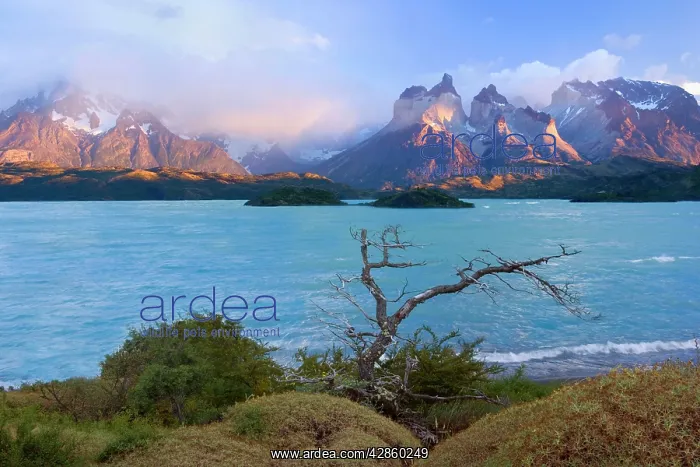 : Cuernos del Paine - mountain scenery encompassing : Cuernos del Paine - mountain scenery encompassing
