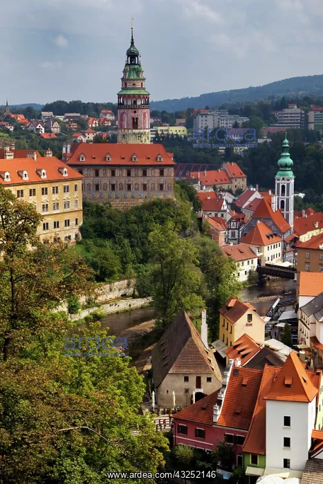 : Czech Republic, Cesky Krumlov. View of the : Czech Republic, Cesky Krumlov. View of the
