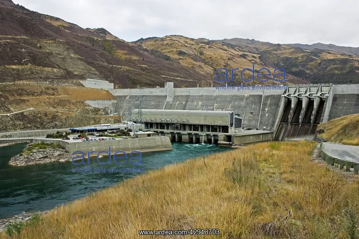 : Dam - view of Clyde Dam and Lake Dunstan : Dam - view of Clyde Dam and Lake Dunstan
