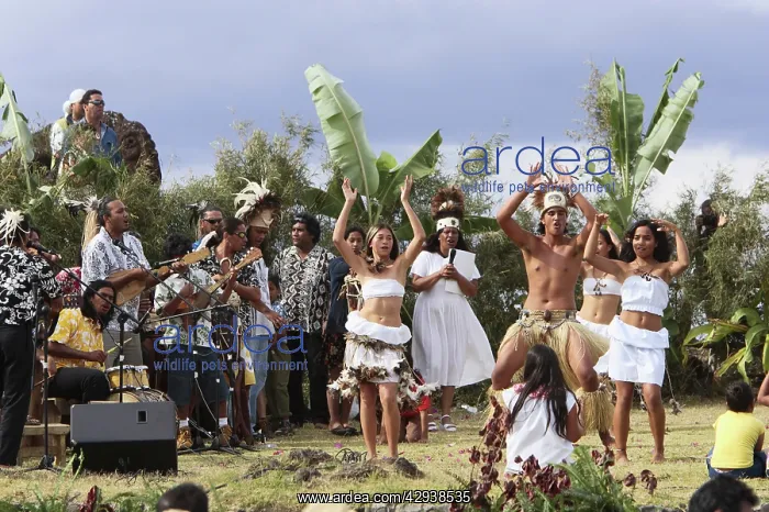 : Dancers on Rapa Nui Language Day, an annual school : Dancers on Rapa Nui Language Day, an annual school