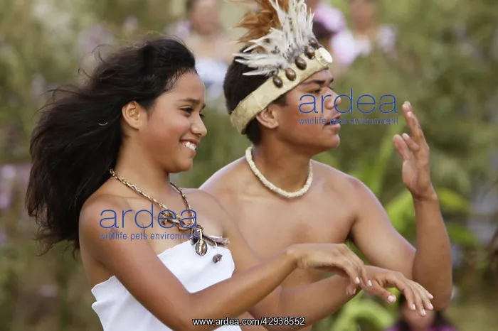 : Dancers on Rapa Nui Language Day, a fiesta organised : Dancers on Rapa Nui Language Day, a fiesta organised