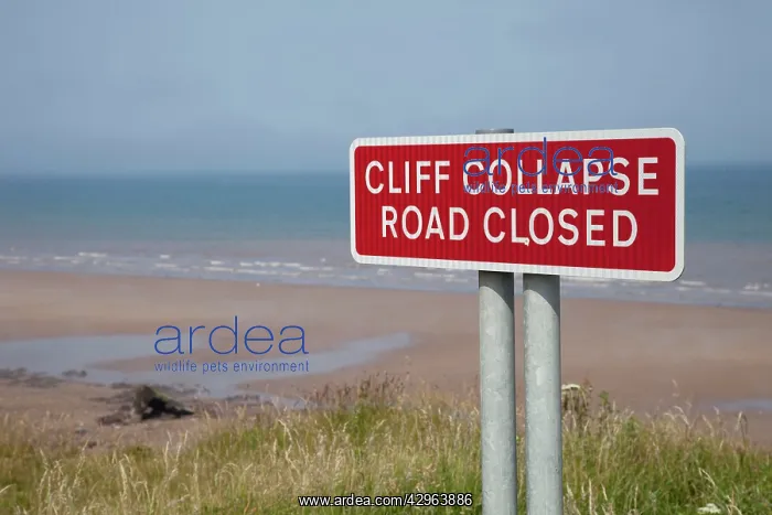 : Danger Collapsing Cliffs Sign : Danger Collapsing Cliffs Sign