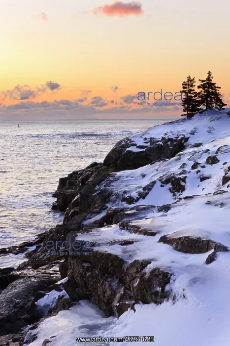 : Dawn over the Atlantic Ocean in winter as : Dawn over the Atlantic Ocean in winter as