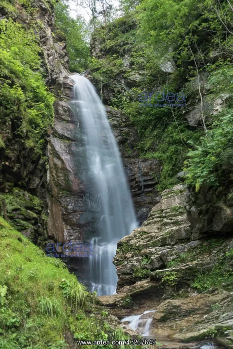 : Detail of daylight long exposure of waterfall in : Detail of daylight long exposure of waterfall in